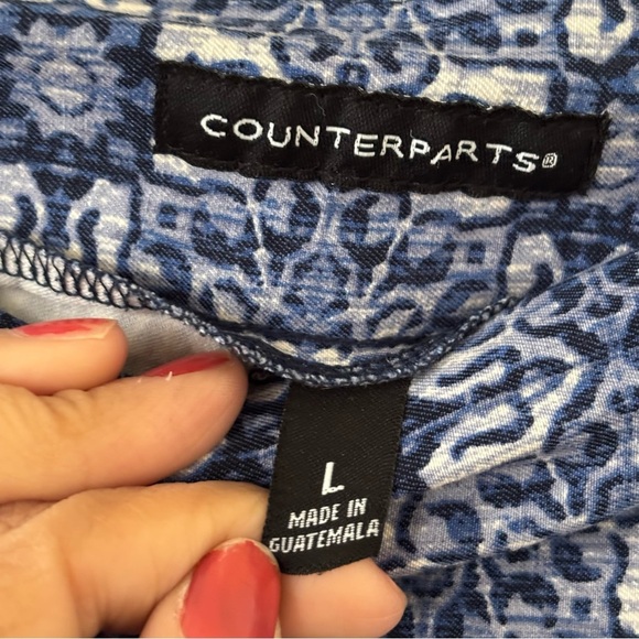 Counterparts High Waist Blue Shorts with Scalloped Hem - Picture 5 of 10